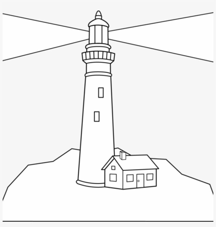 Detail Lighthouse Clipart Black And White Nomer 12