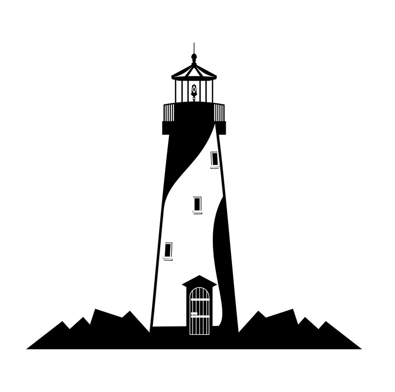 Detail Lighthouse Clipart Black And White Nomer 30