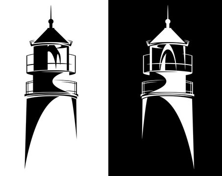 Detail Lighthouse Clipart Black And White Nomer 32
