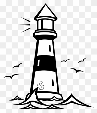 Detail Lighthouse Clipart Black And White Nomer 33