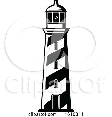 Detail Lighthouse Clipart Black And White Nomer 34