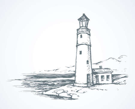 Detail Lighthouse Clipart Black And White Nomer 36