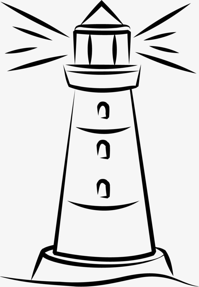 Detail Lighthouse Clipart Black And White Nomer 40