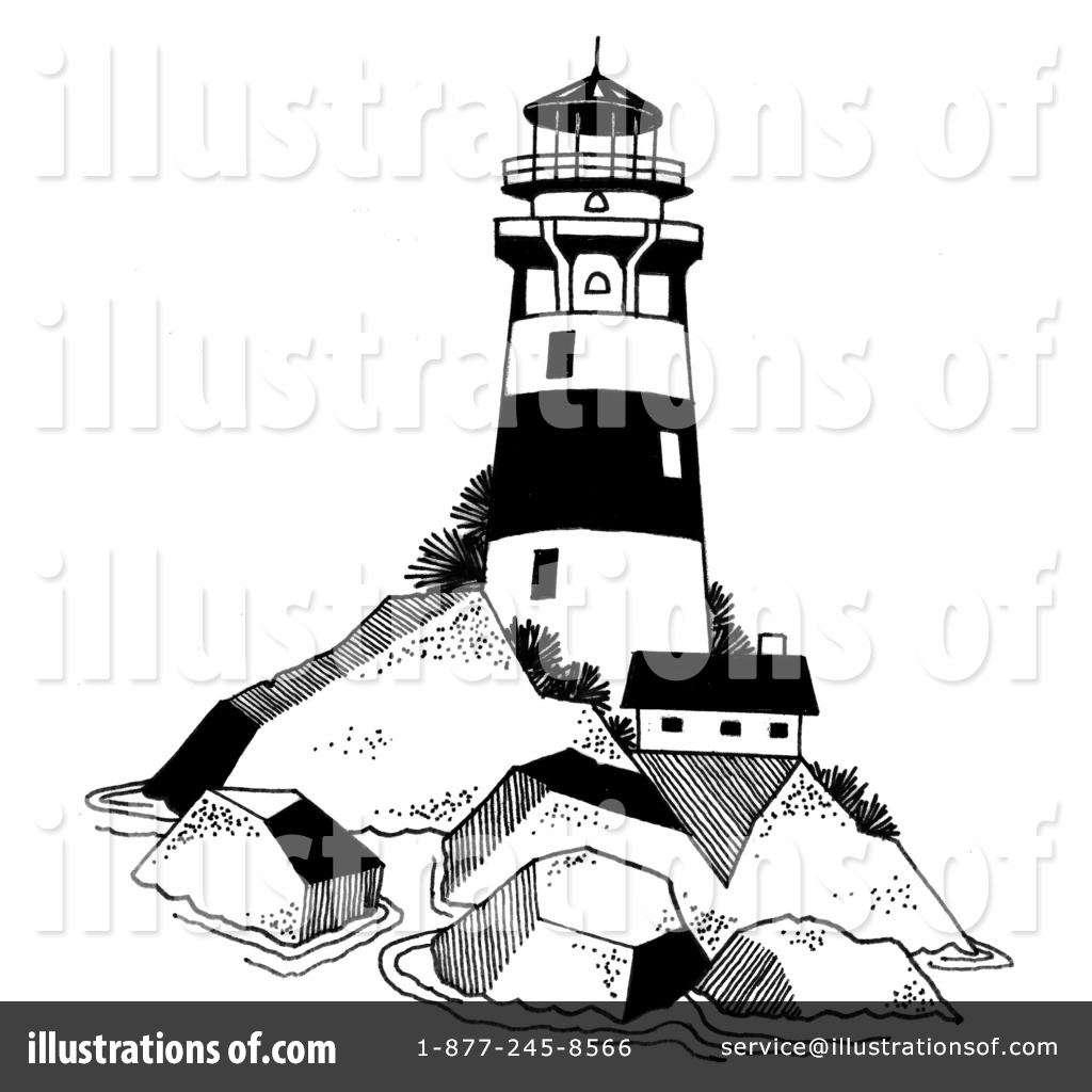 Detail Lighthouse Clipart Black And White Nomer 44