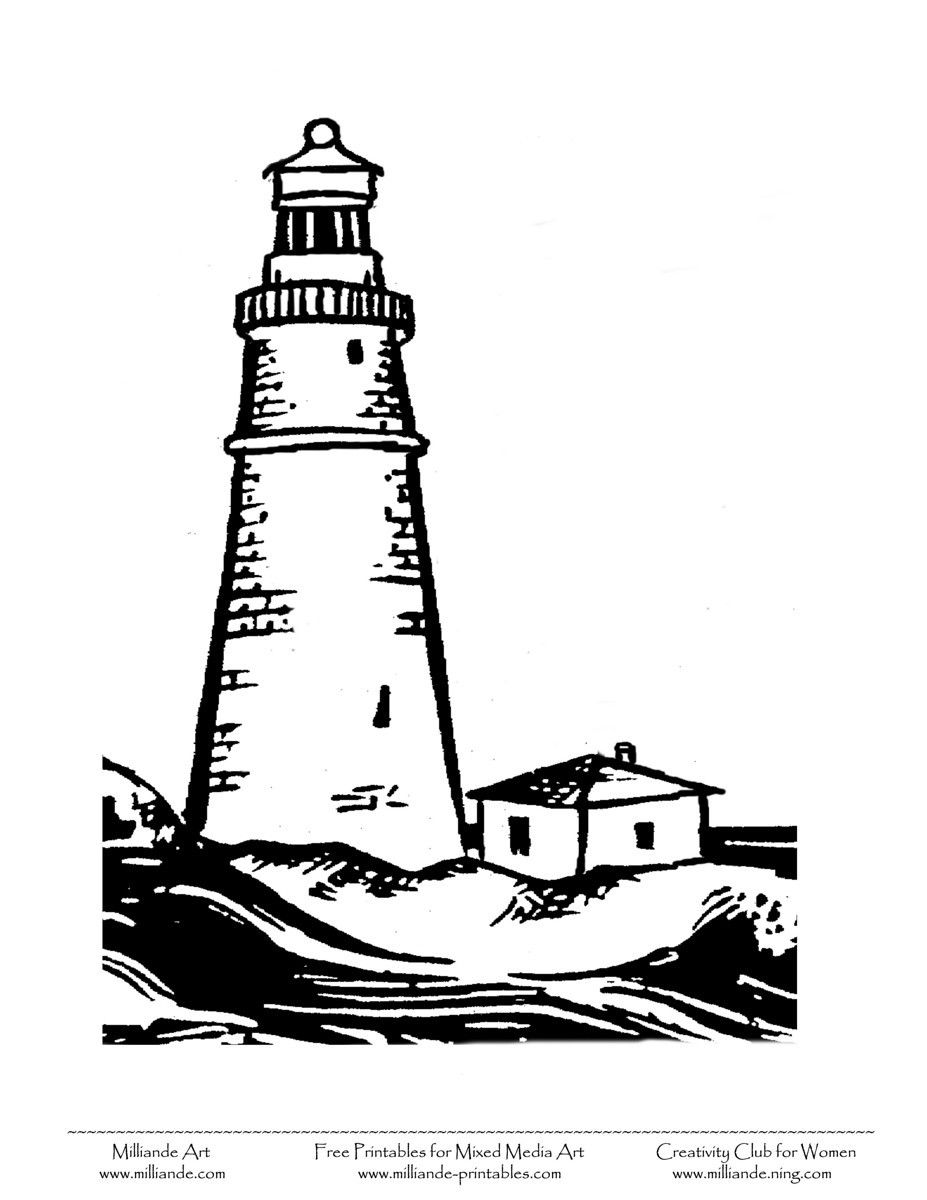 Detail Lighthouse Clipart Black And White Nomer 47