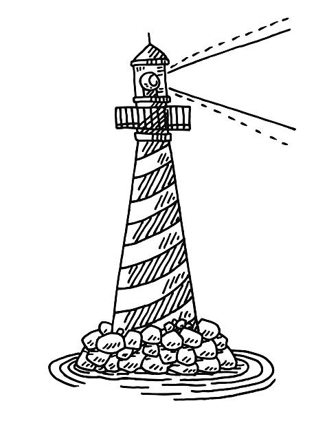 Detail Lighthouse Clipart Black And White Nomer 49