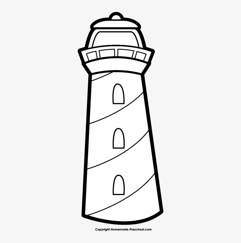 Detail Lighthouse Clipart Black And White Nomer 7