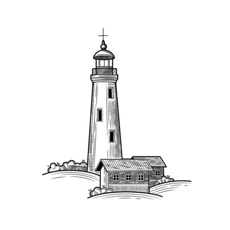 Detail Lighthouse Clipart Black And White Nomer 8