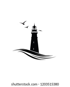 Detail Lighthouse Silhouette Clip Art Nomer 11