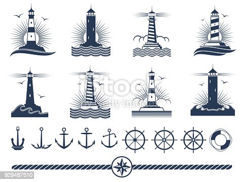 Detail Lighthouse Silhouette Clip Art Nomer 20