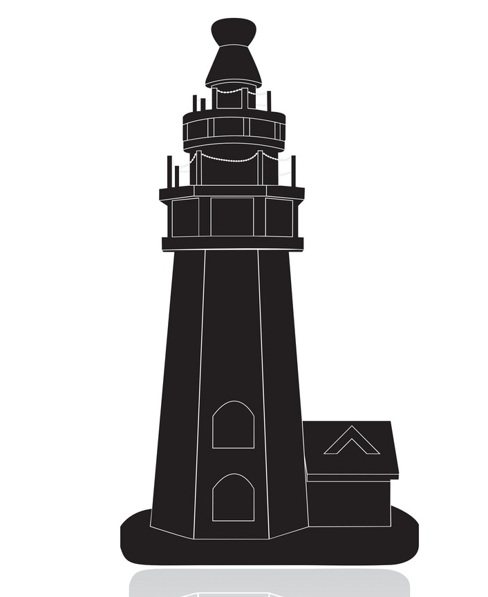 Detail Lighthouse Silhouette Clip Art Nomer 27