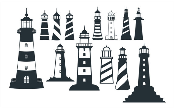 Detail Lighthouse Silhouette Clip Art Nomer 7