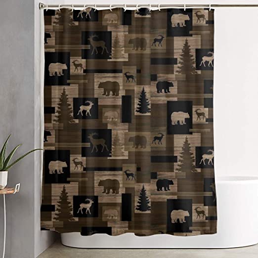 Moose And Bear Shower Curtains - KibrisPDR