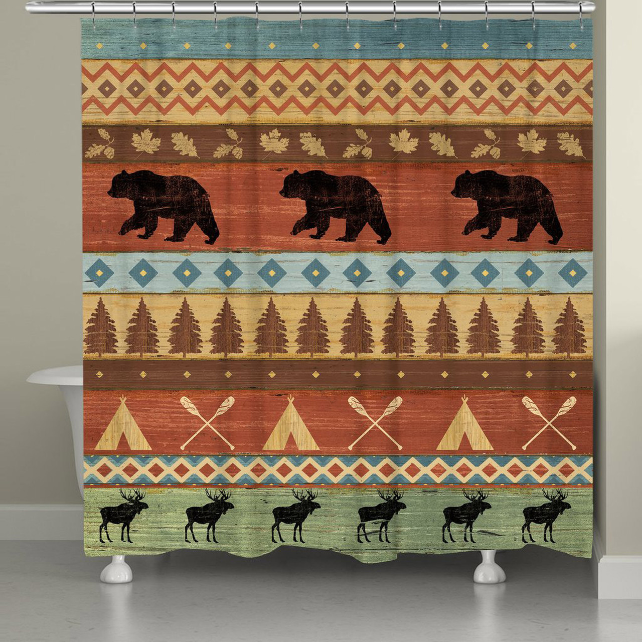 Detail Moose And Bear Shower Curtains Nomer 12