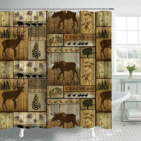 Detail Moose And Bear Shower Curtains Nomer 5