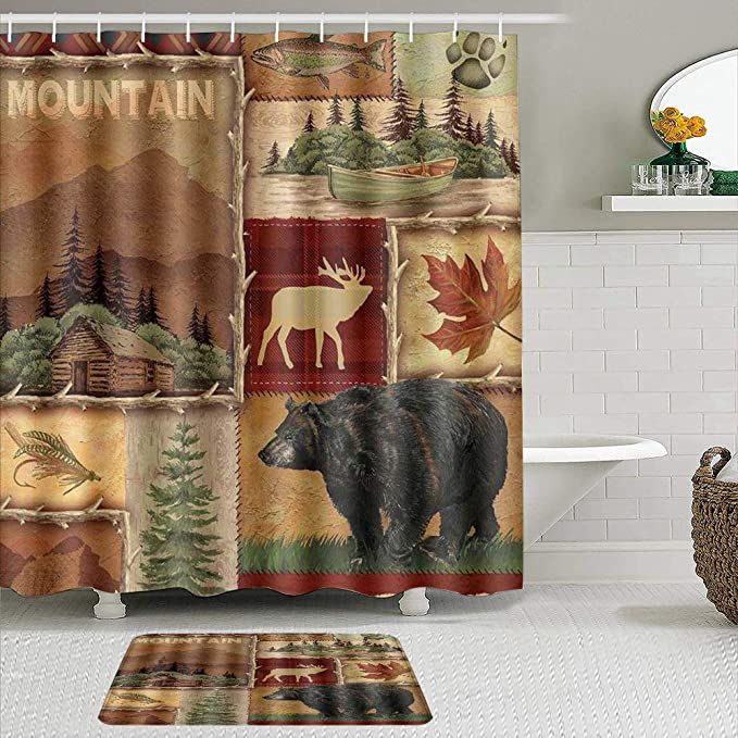 Detail Moose And Bear Shower Curtains Nomer 58