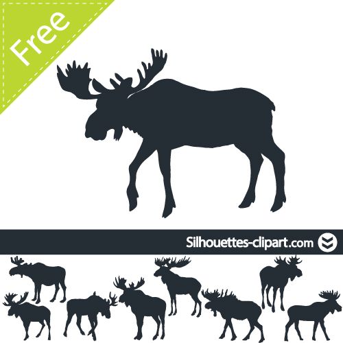 Detail Moose Clipart Silhouette Nomer 37