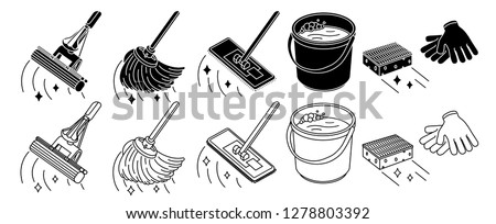 Detail Mop And Bucket Clip Art Nomer 24