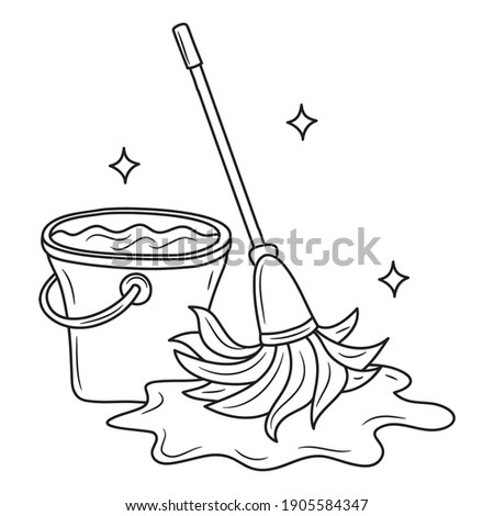 Detail Mop And Bucket Clipart Nomer 42