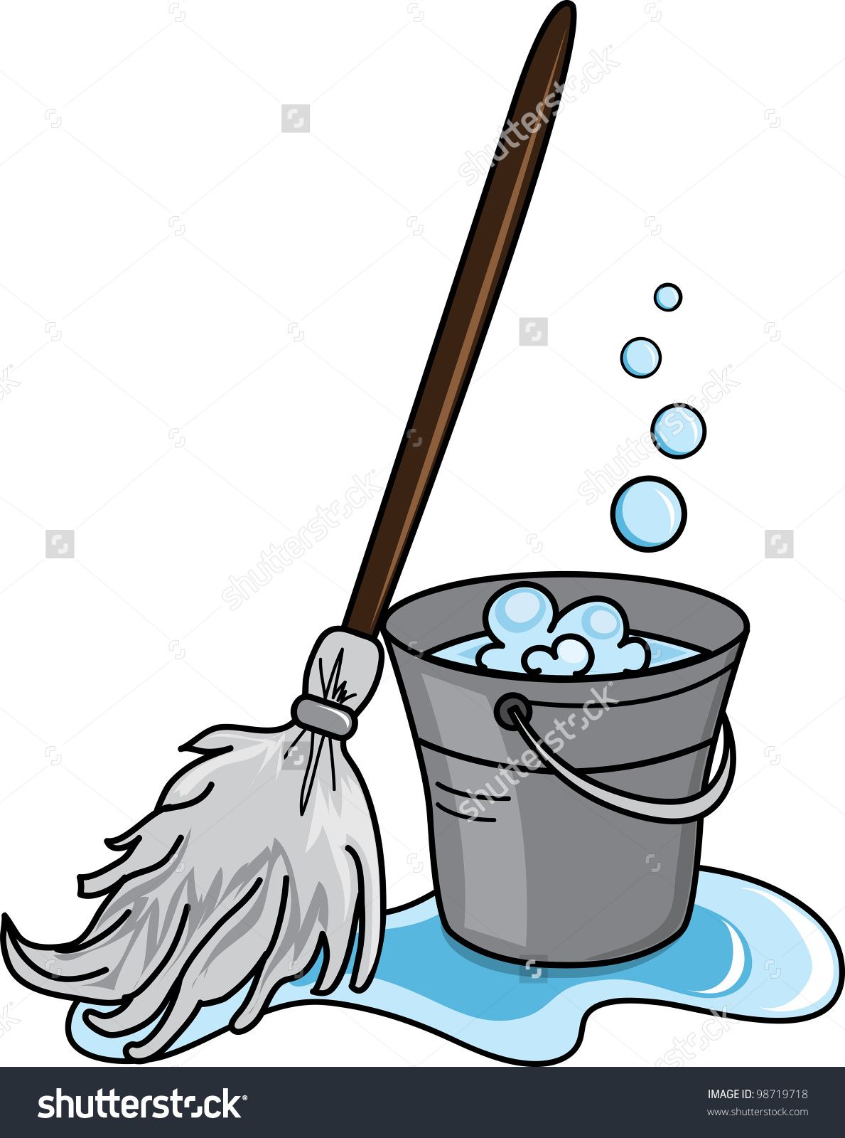 Detail Mop Bucket Clipart Nomer 10