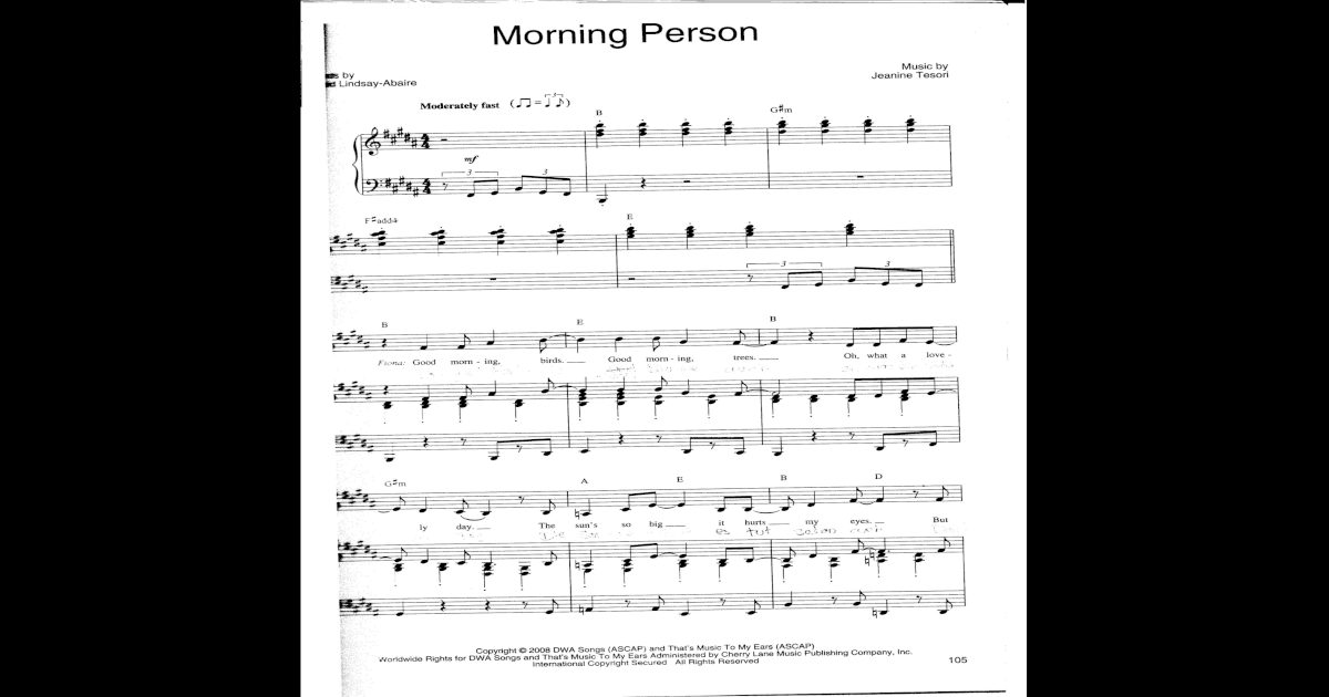 Detail Morning Person Shrek Sheet Music Nomer 33