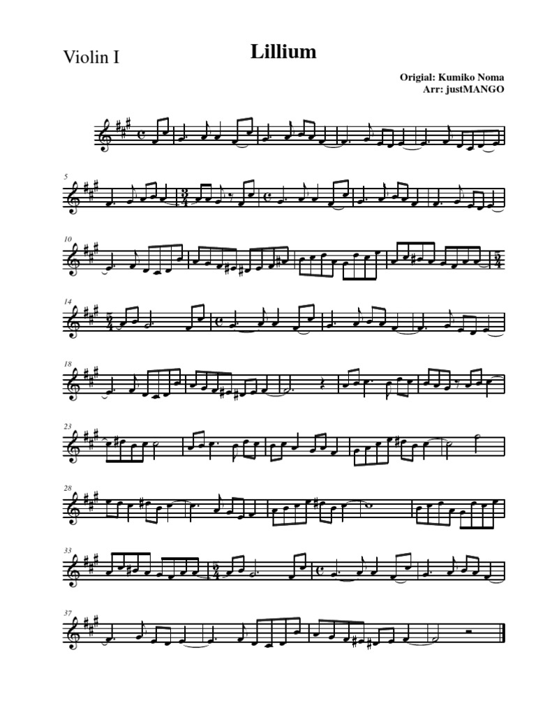 Detail Lilium Violin Sheet Music Nomer 10