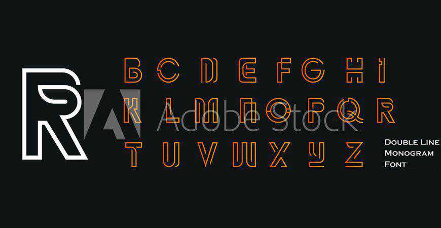 Detail Line Logo Font Nomer 17