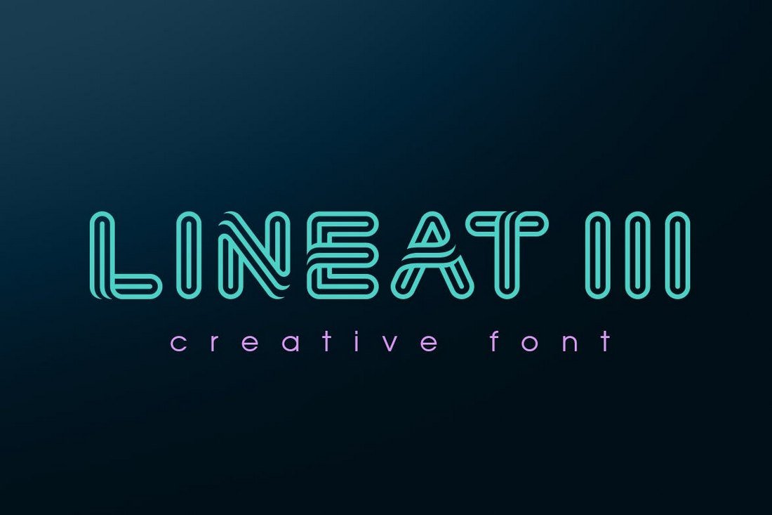 Detail Line Logo Font Nomer 42