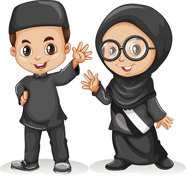 Detail Moslem Child Vector Nomer 14