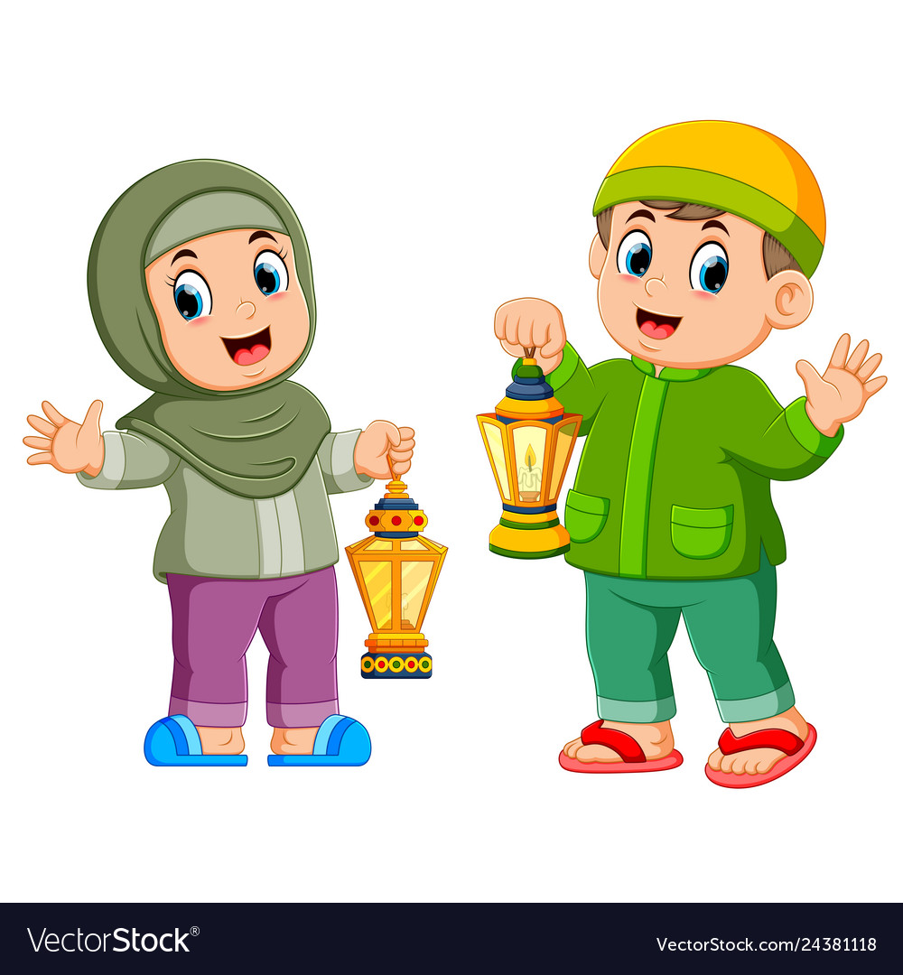 Detail Moslem Child Vector Nomer 15