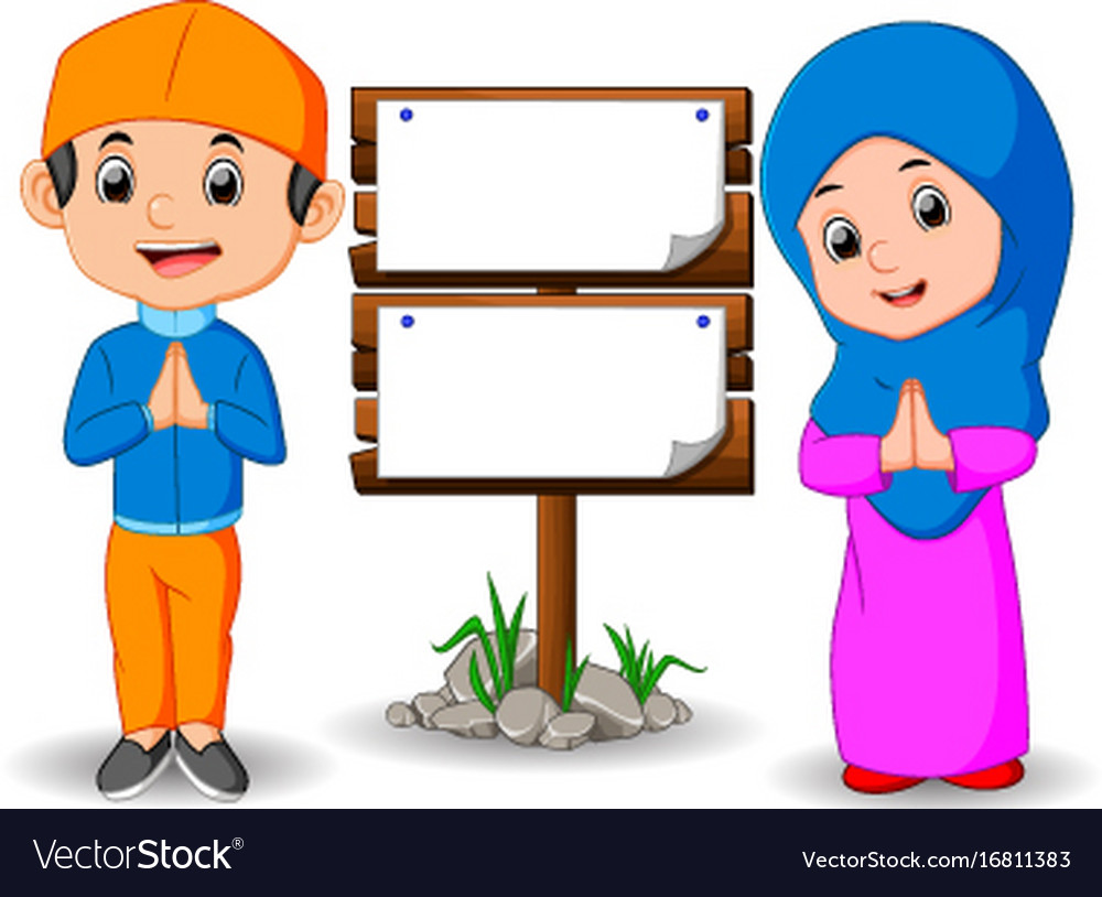 Detail Moslem Child Vector Nomer 16