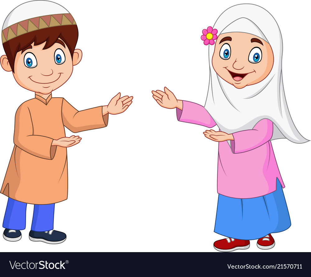 Detail Moslem Child Vector Nomer 4