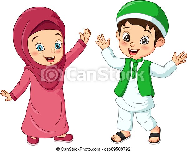 Detail Moslem Child Vector Nomer 32