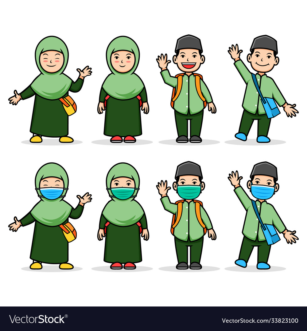 Detail Moslem Child Vector Nomer 49