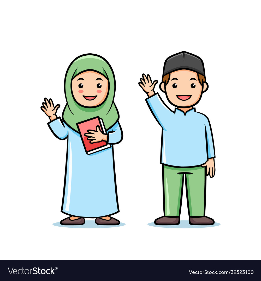 Detail Moslem Child Vector Nomer 9