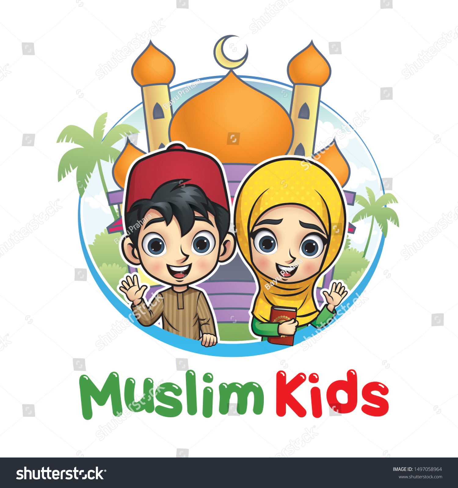 Detail Moslem Child Vector Nomer 10