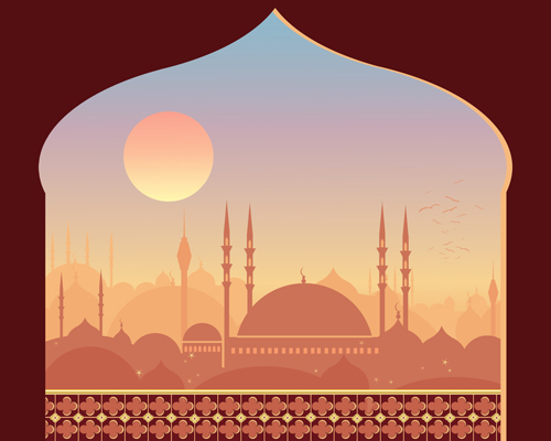 Detail Mosque Background Vector Free Download Nomer 14