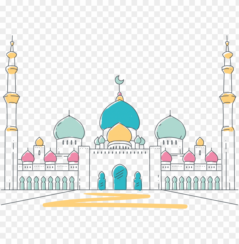 Detail Mosque Background Vector Free Download Nomer 9