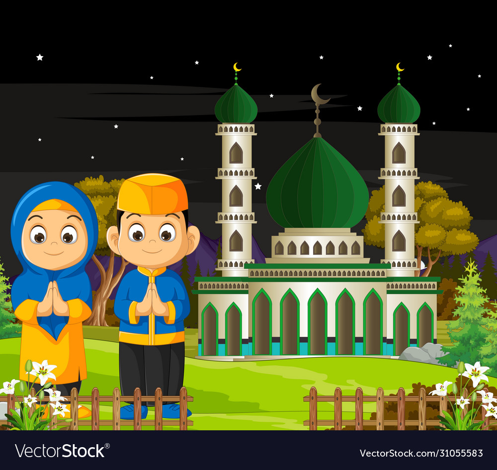 Detail Mosque Cartoon Vector Nomer 20