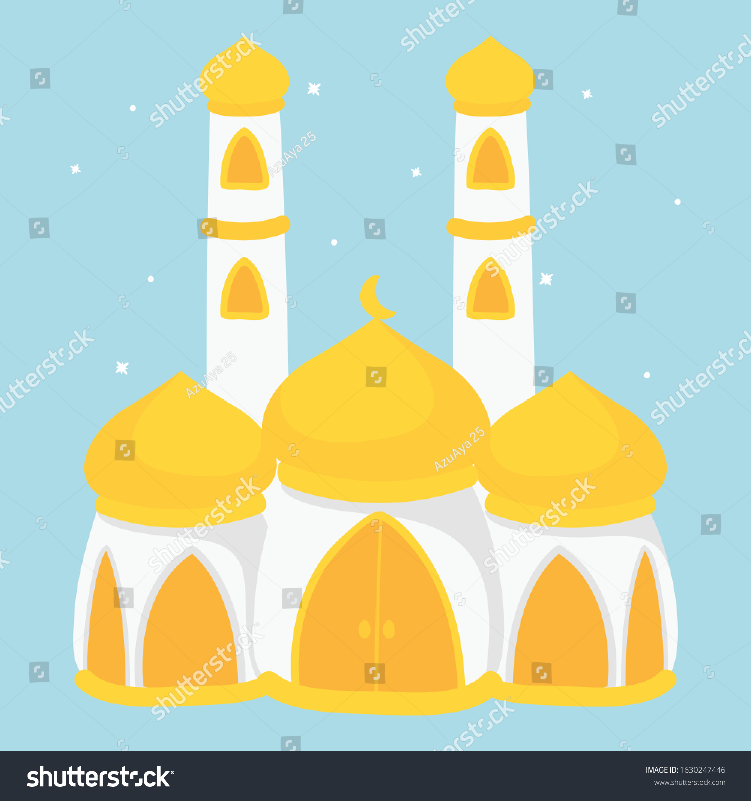 Detail Mosque Cartoon Vector Nomer 42