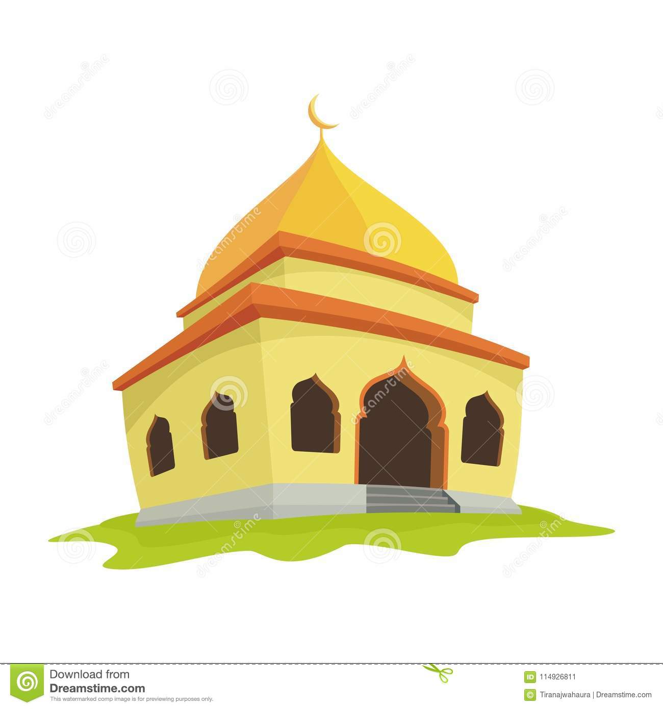 Detail Mosque Cartoon Vector Nomer 6