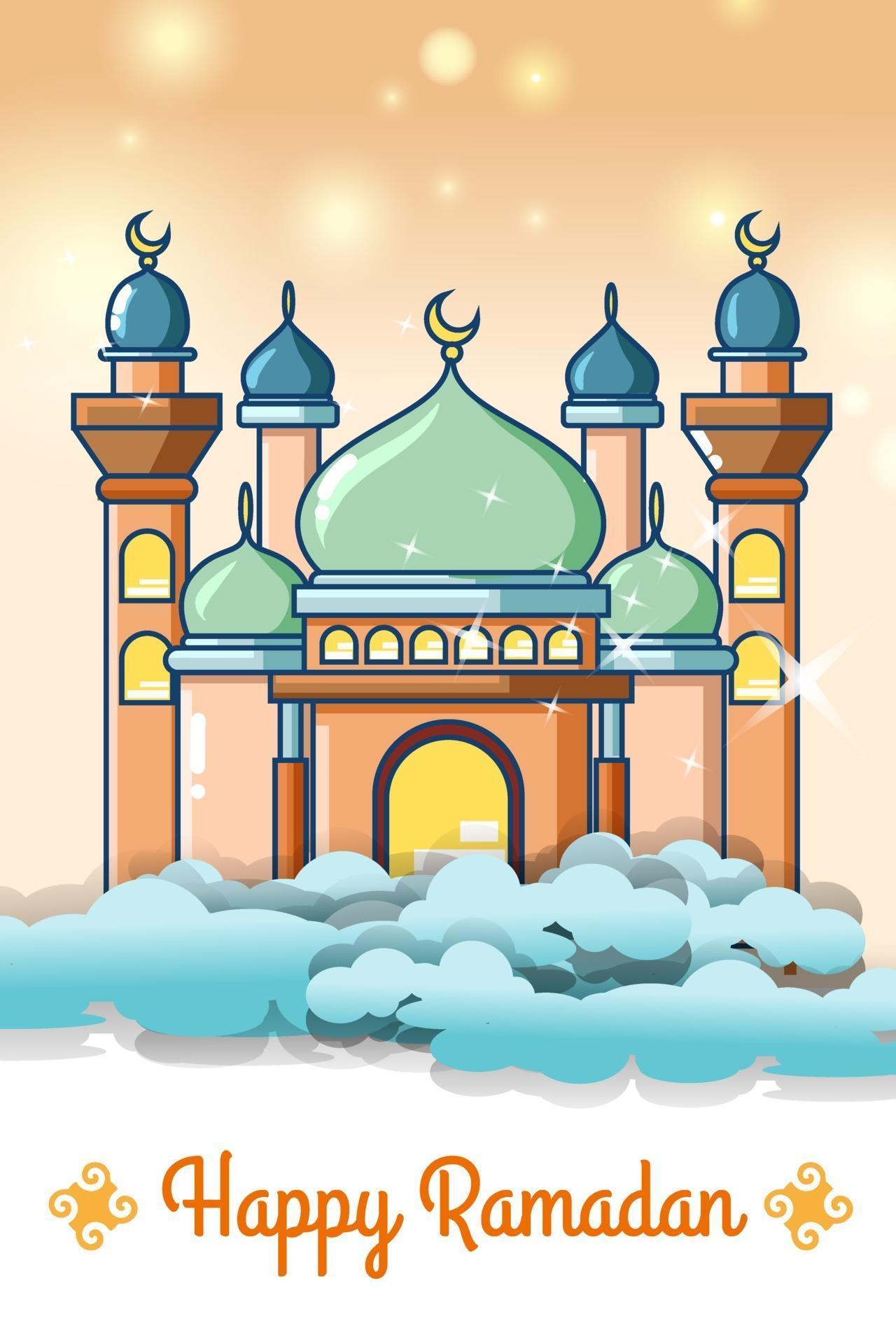 Detail Mosque Cartoon Vector Nomer 53