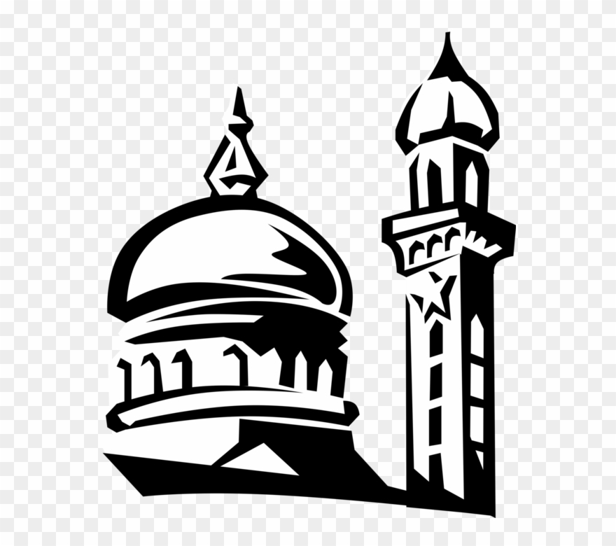Detail Mosque Clipart Black And White Nomer 12