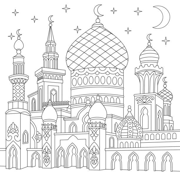 Detail Mosque Clipart Black And White Nomer 20