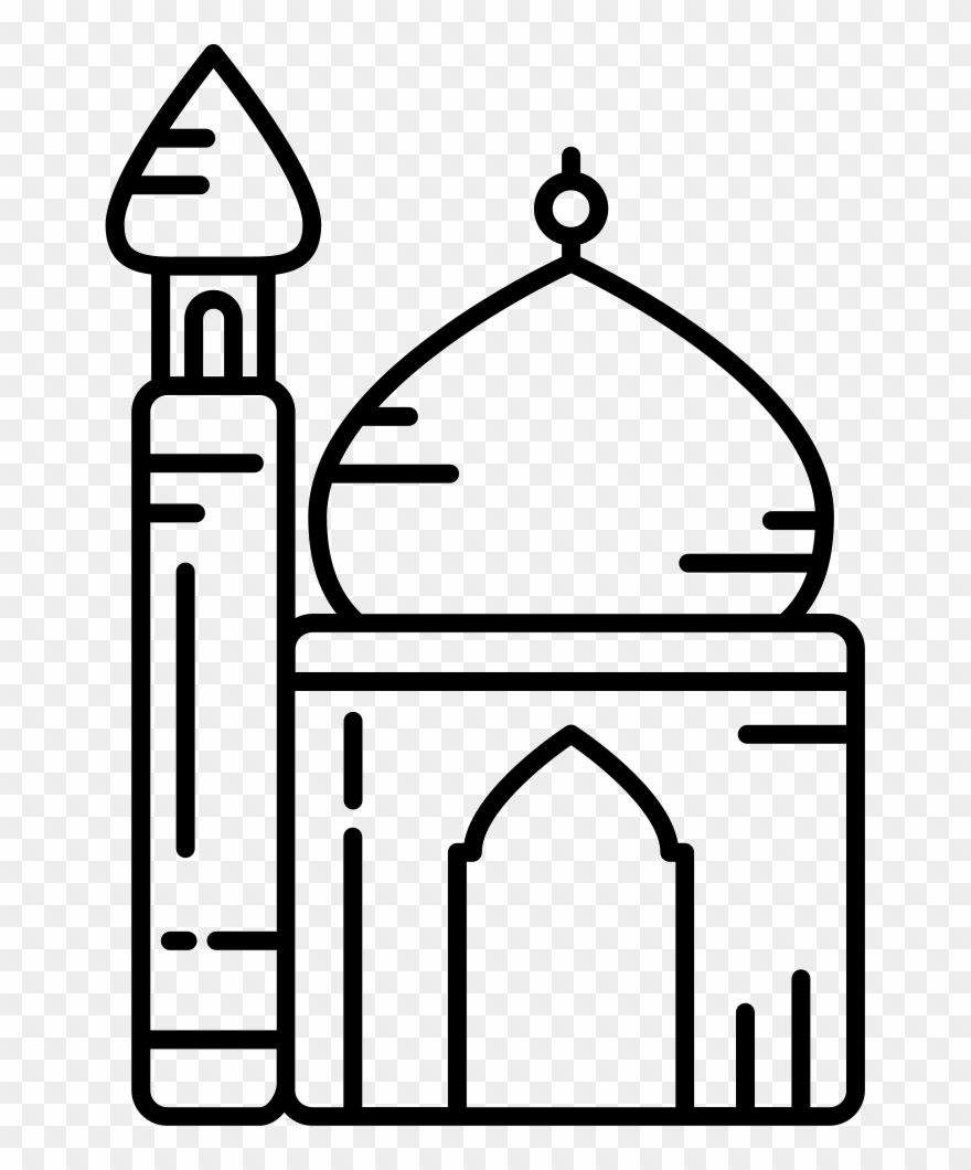 Detail Mosque Clipart Black And White Nomer 3