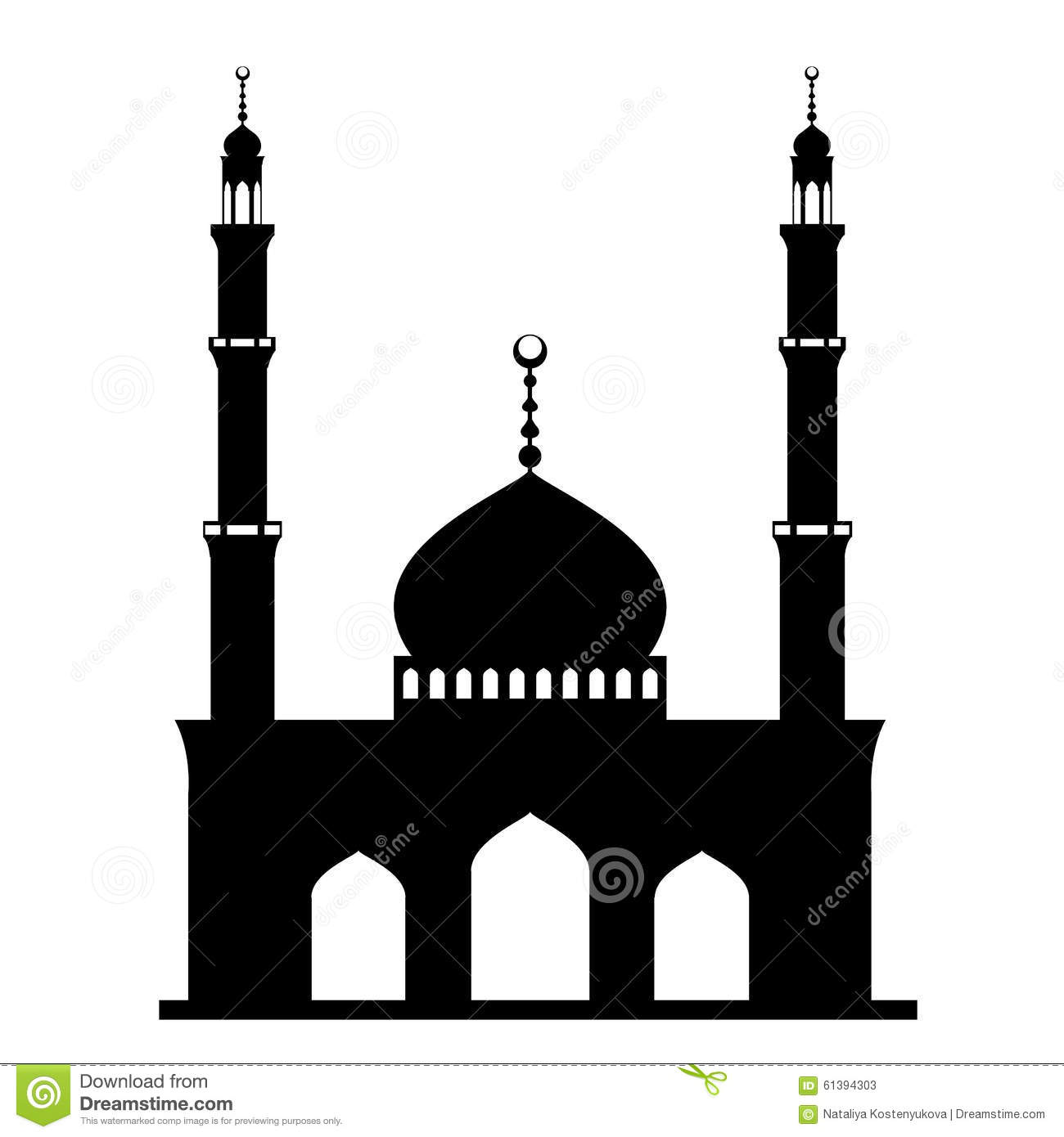 Detail Mosque Clipart Black And White Nomer 45