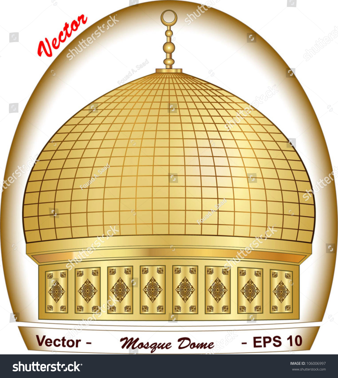 Detail Mosque Dome Vector Nomer 24