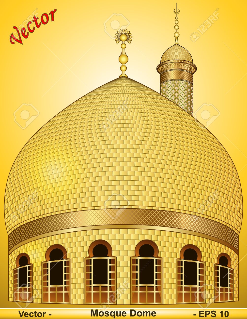 Detail Mosque Dome Vector Nomer 48