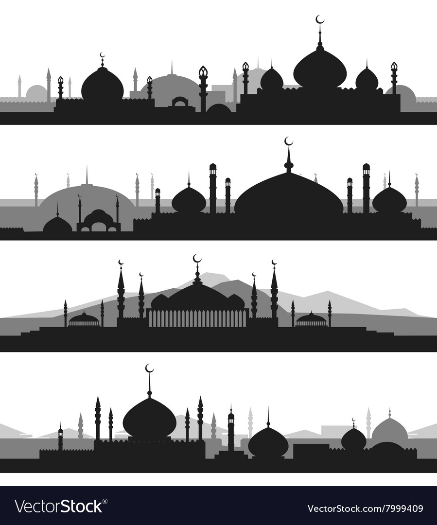 Detail Mosque Silhouette Vector Nomer 3