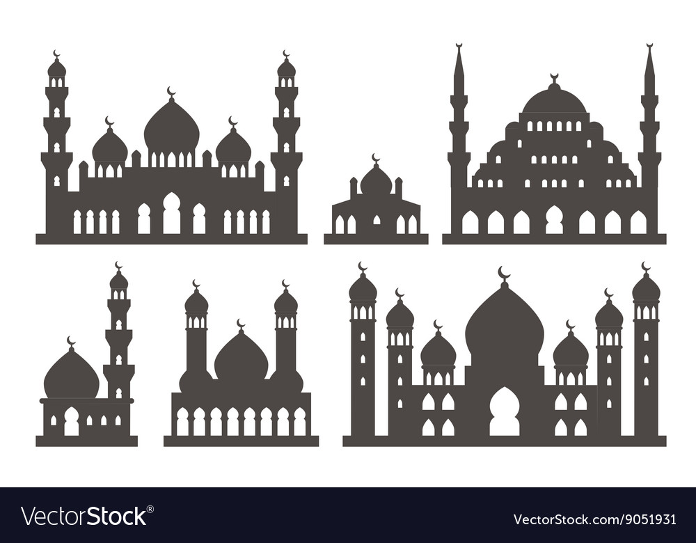 Detail Mosque Silhouette Vector Nomer 26